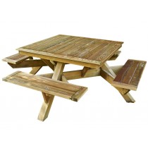 mesa de madera de picnic
